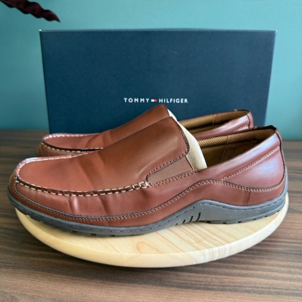 Tommy Hilfiger Mens Kerry Drivers 13W Medium Brown Loafers